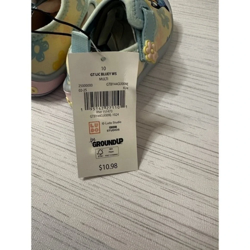 Ground Up Bluey Bingo Kids Water Shoes Floral Aqua Shoes Size 10 GTBY44GU09E